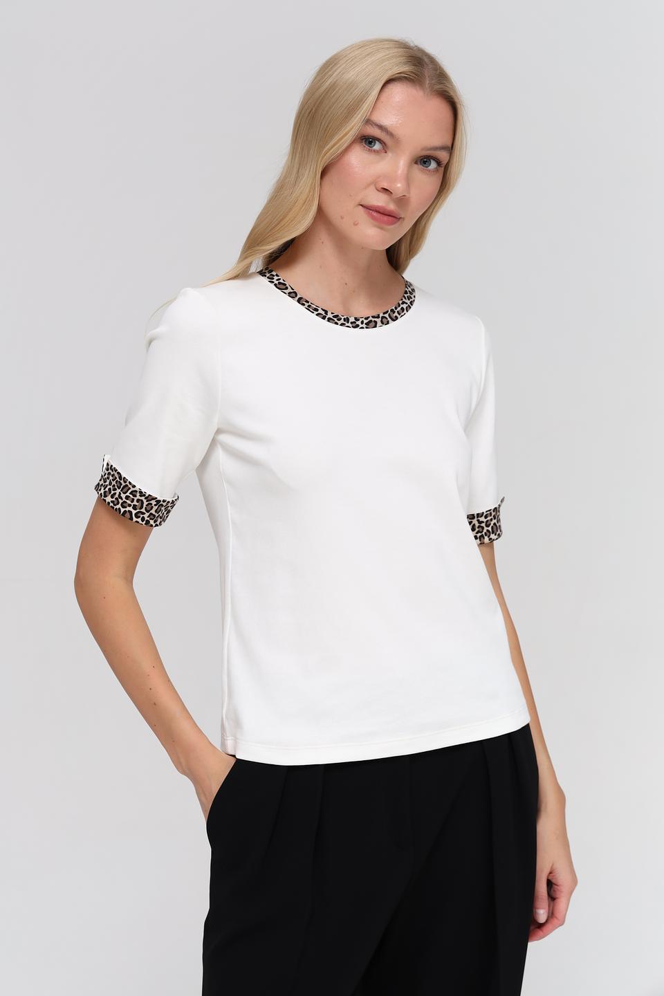 Футболка Marc Cain с леопардовым декором