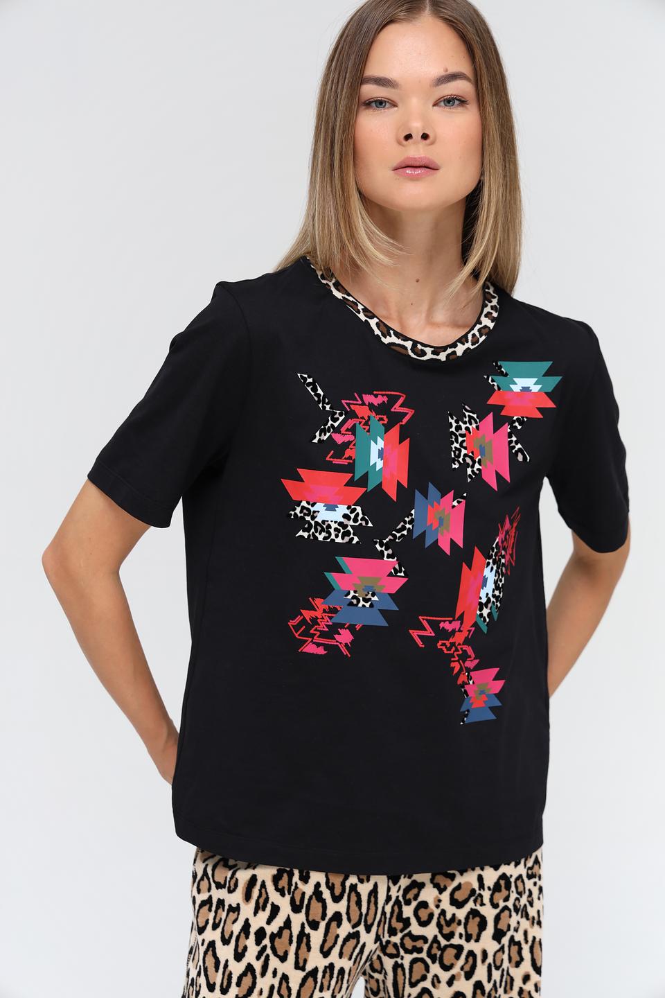 Футболка Marc Cain с принтом чёрная