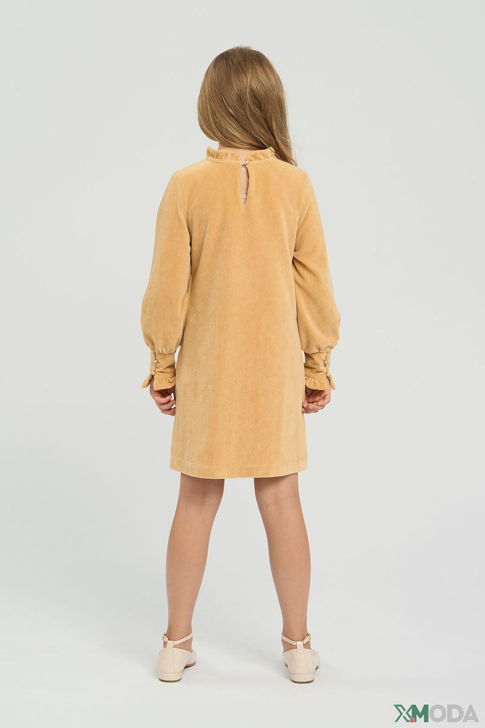 Платье Choupette детское золотистое с рюшами и эмблемой