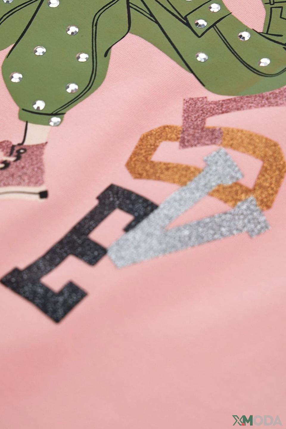 Футболка Original Marines дев. с принтом розовый