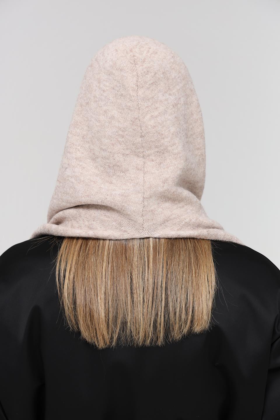 Шарф Fraas бежевый с капюшоном