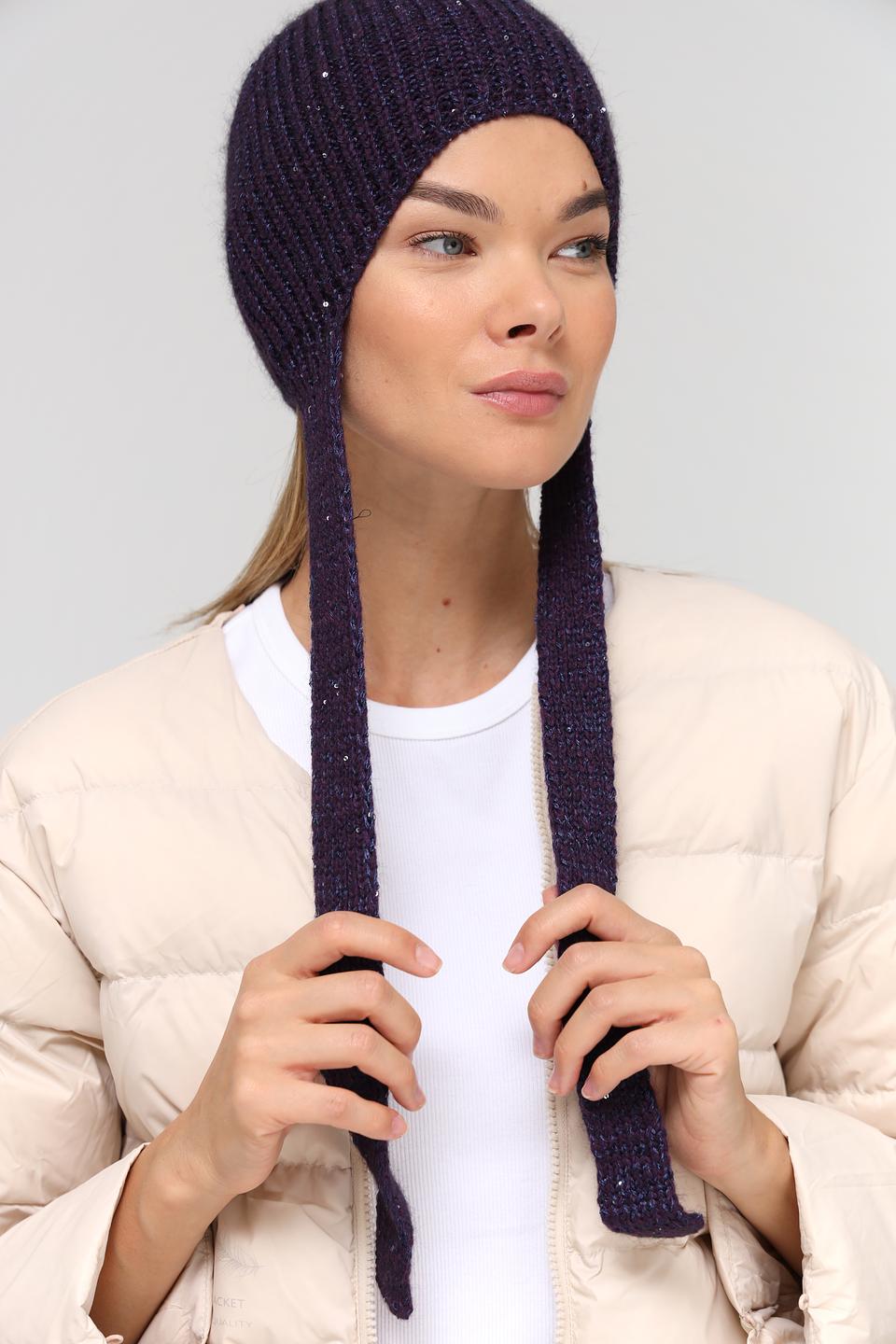 Шапка Marhatter с косами фиолетовая