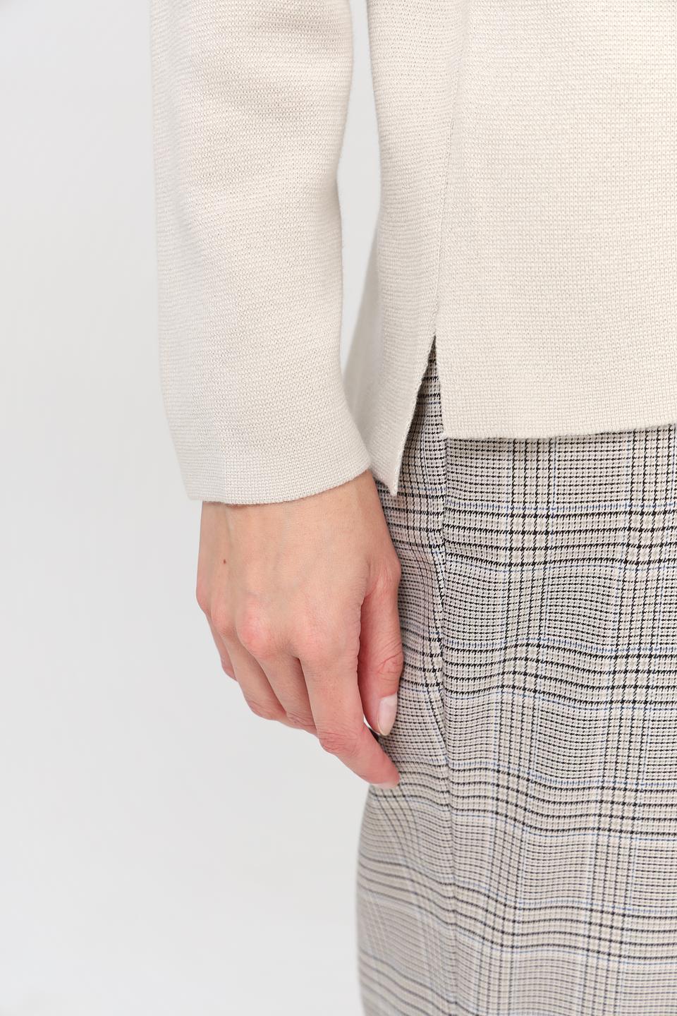 Пуловер Lebek с принтом бежевый