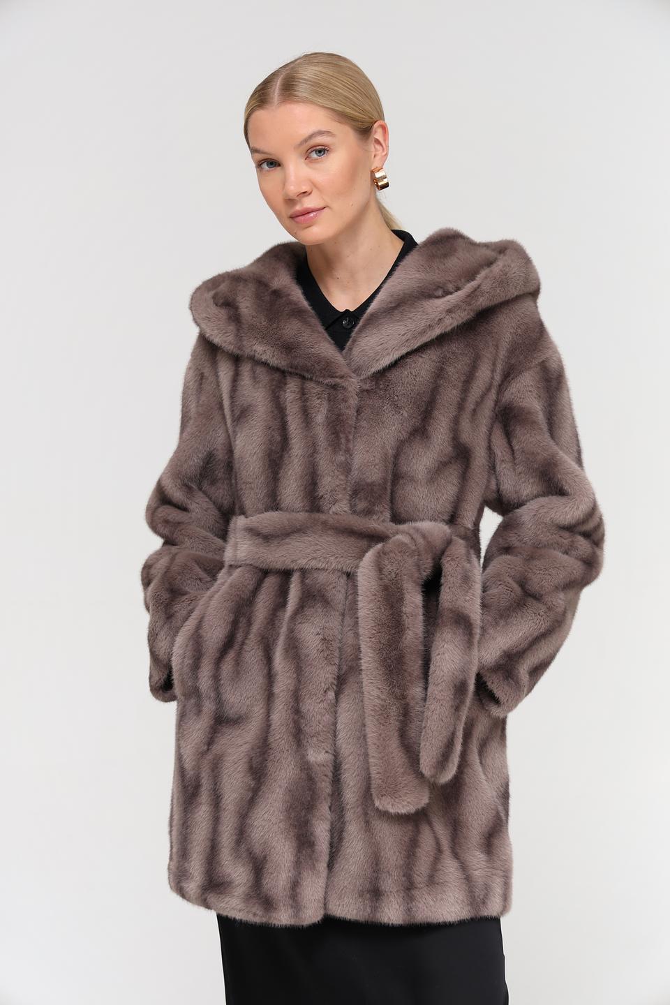 Шуба Electra style с капюшоном серая