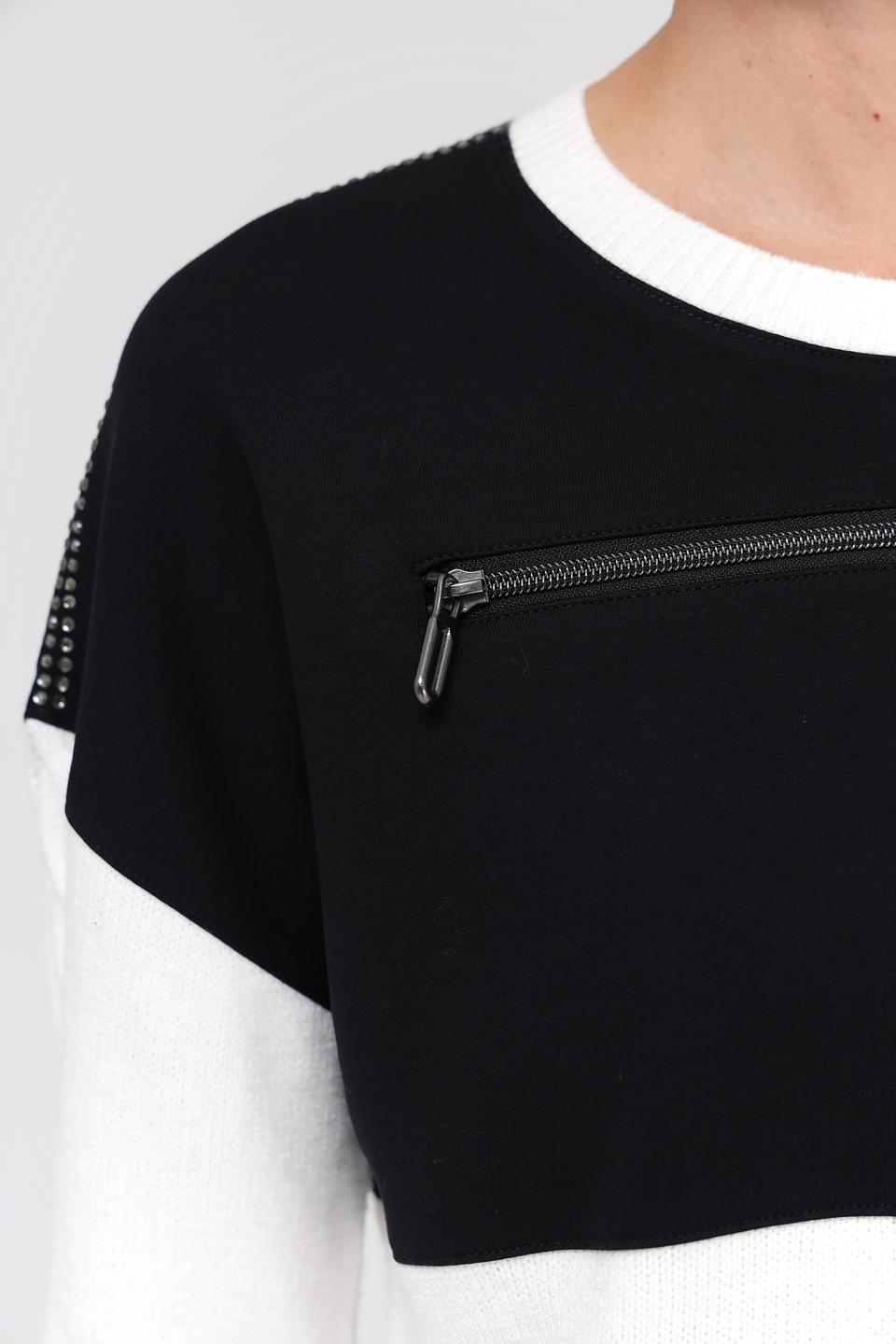 Пуловер Tuzzi с карманом чёрно-белый