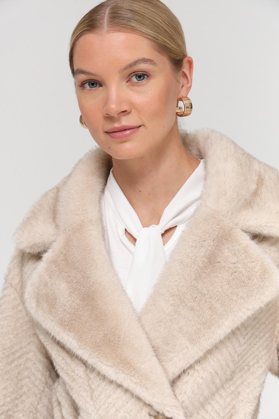 Шуба Electra style бежевая