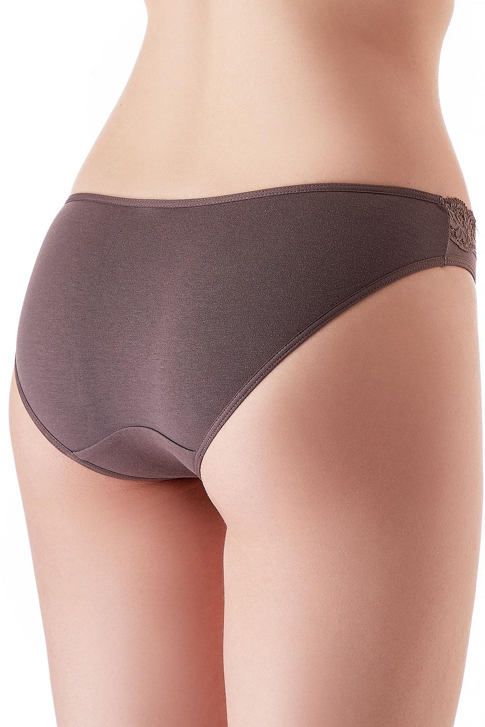 Трусы Lowry с кружевом коричневые