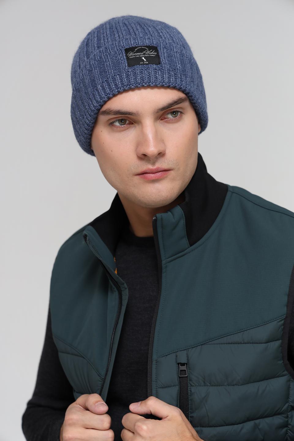 Шапка ADL man вязаная синяя