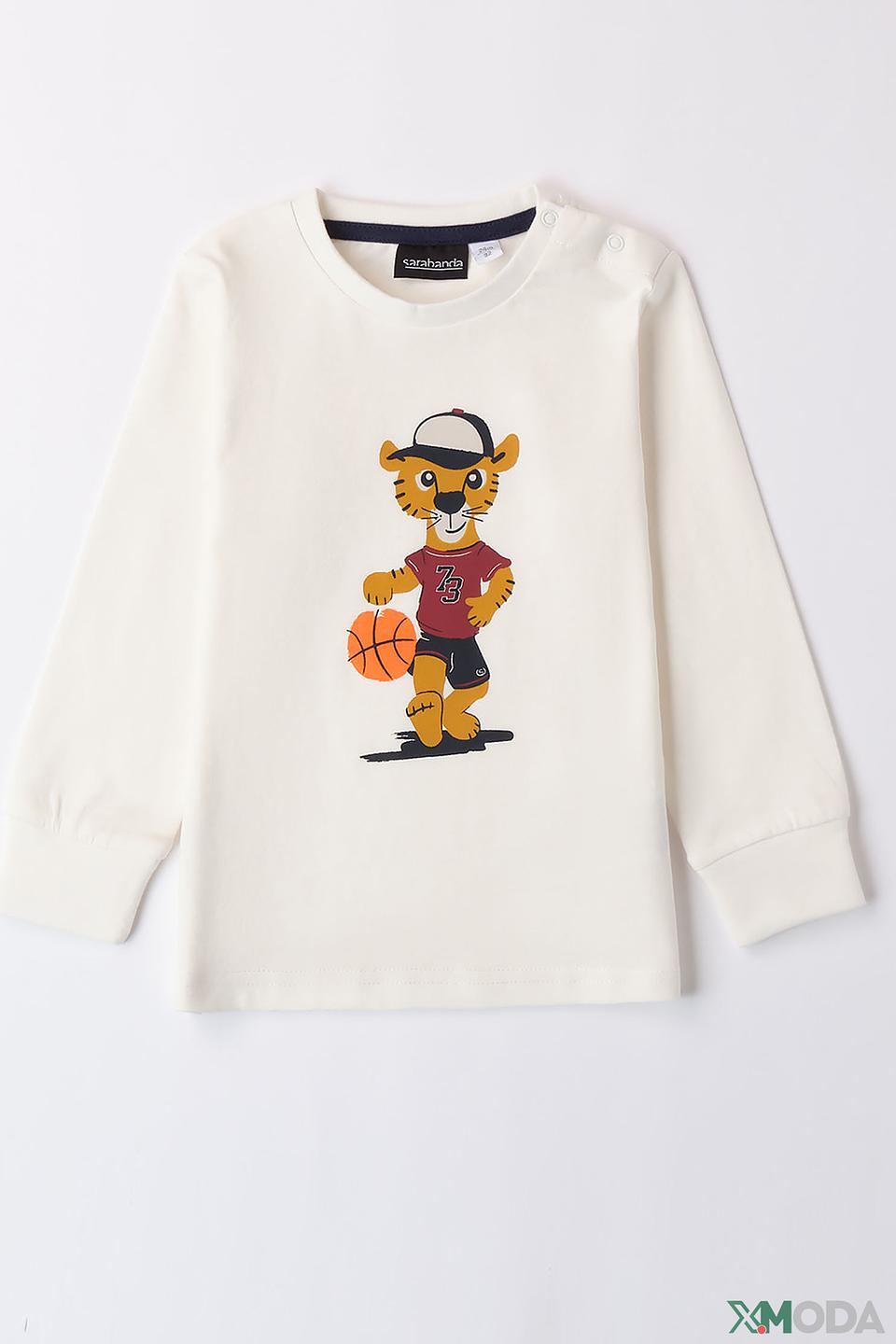 Джемпер Sarabanda с тигром кремовый