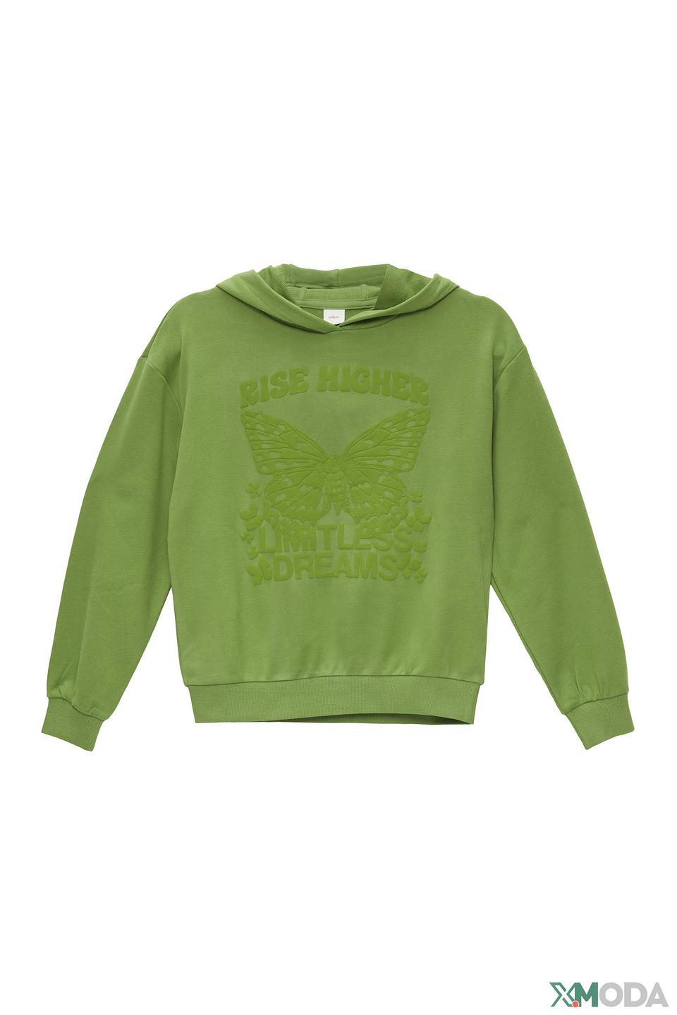 Толстовка s.Oliver дев. с бабочкой зелёная