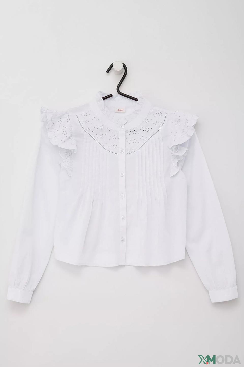 Блуза s.Oliver дев. с рюшами белая