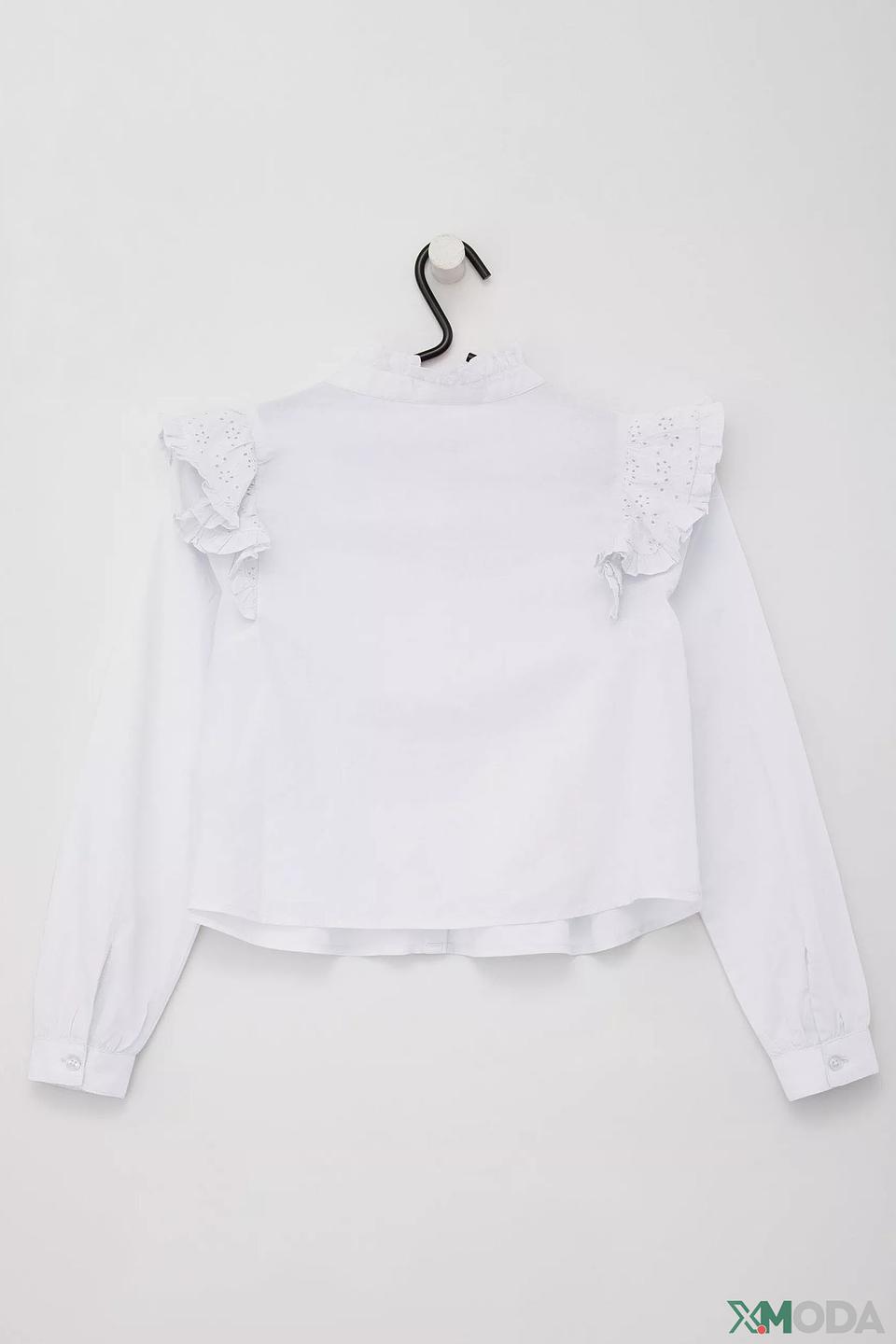 Блуза s.Oliver дев. с рюшами белая