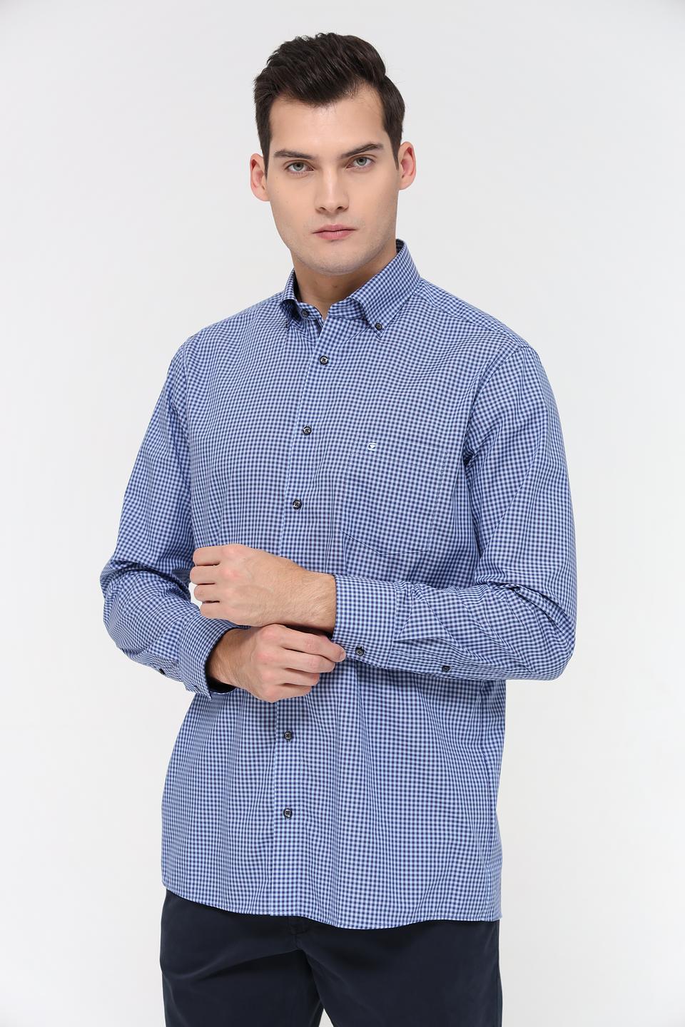 Рубашка Casa Moda в клетку синяя