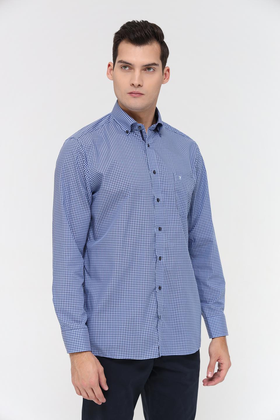 Рубашка Casa Moda в клетку синяя