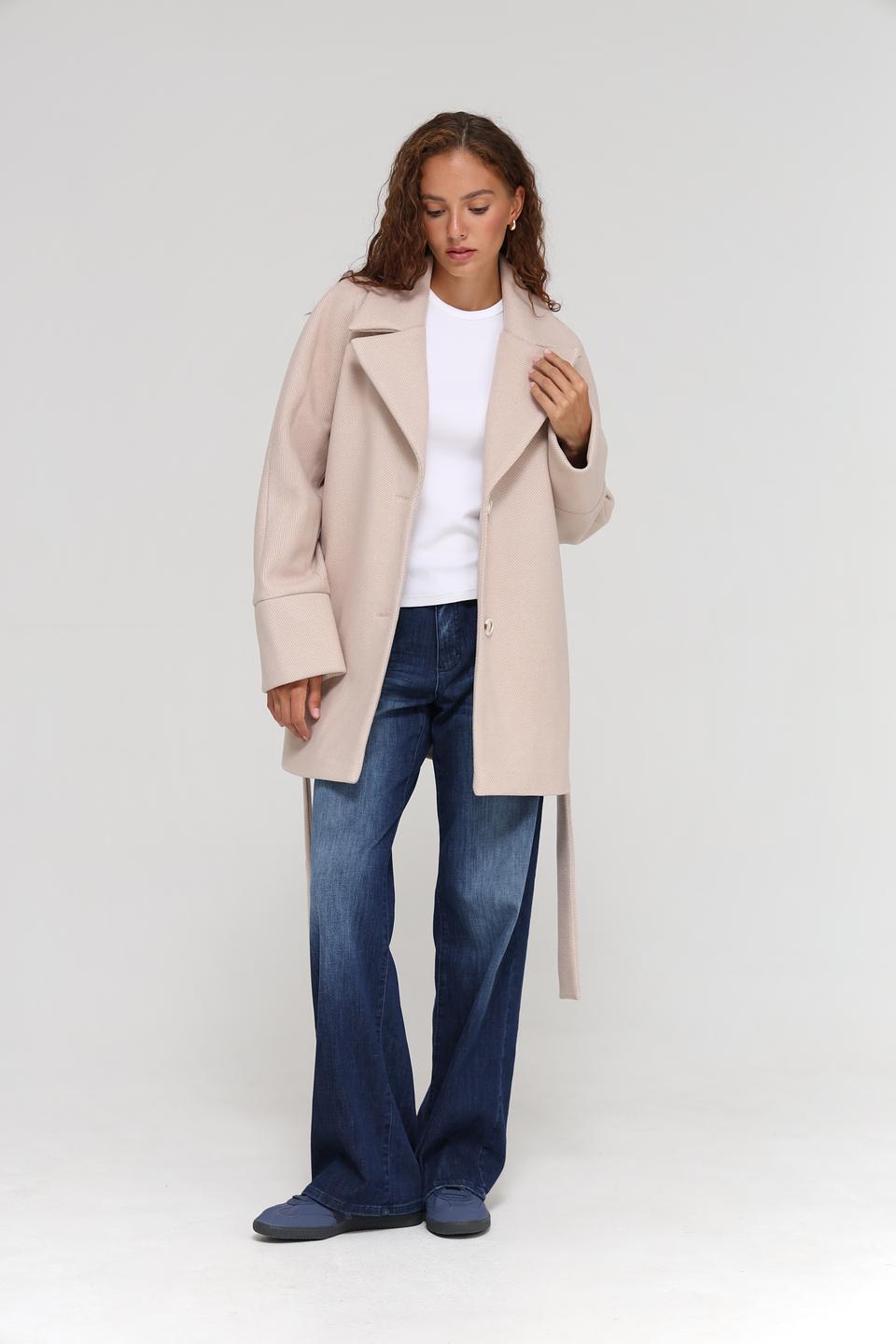 Пальто Beatris бежевое с поясом