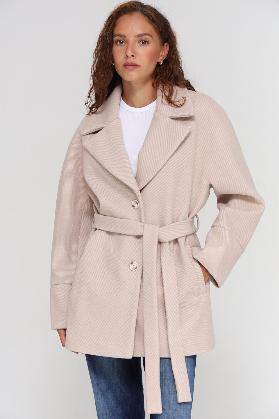 Пальто Beatris бежевое с поясом
