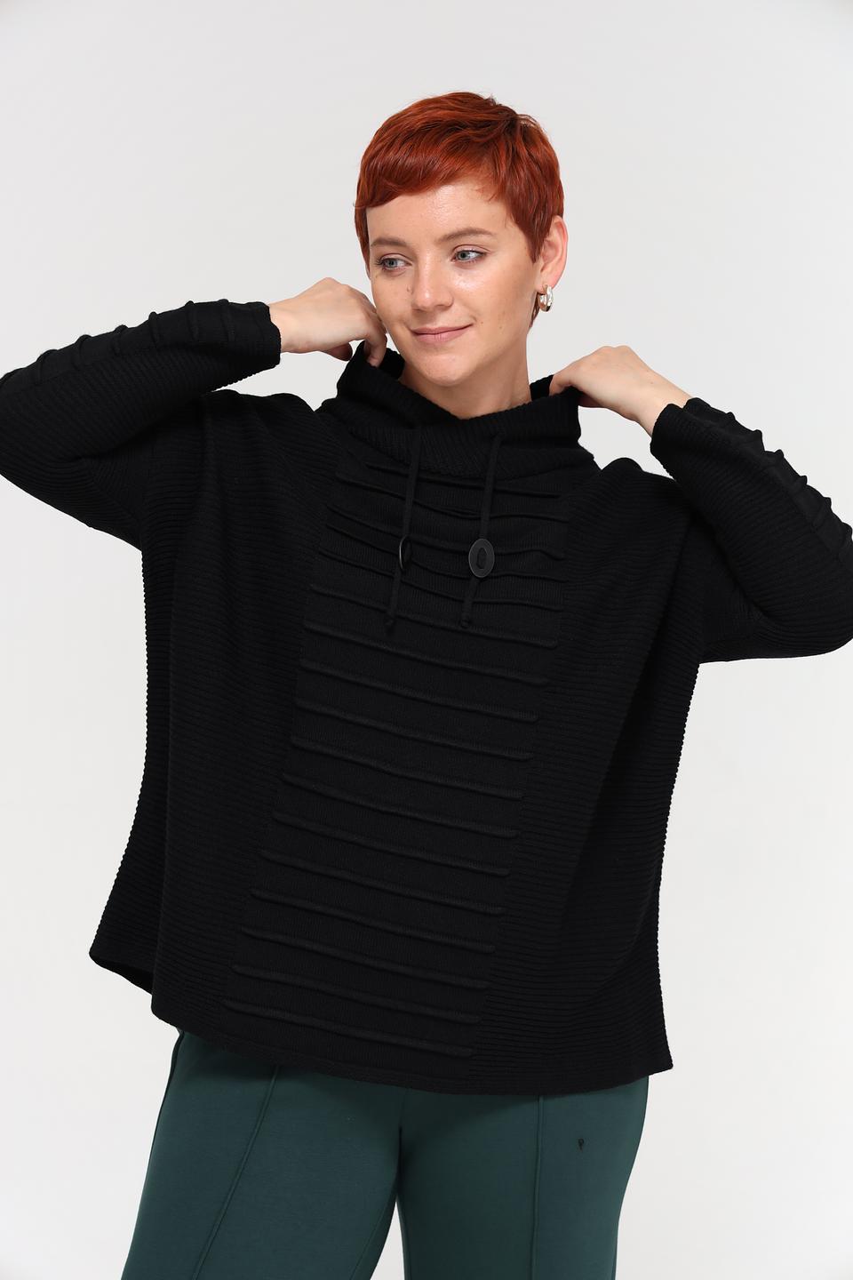 Пуловер Doris Streich чёрный с декором