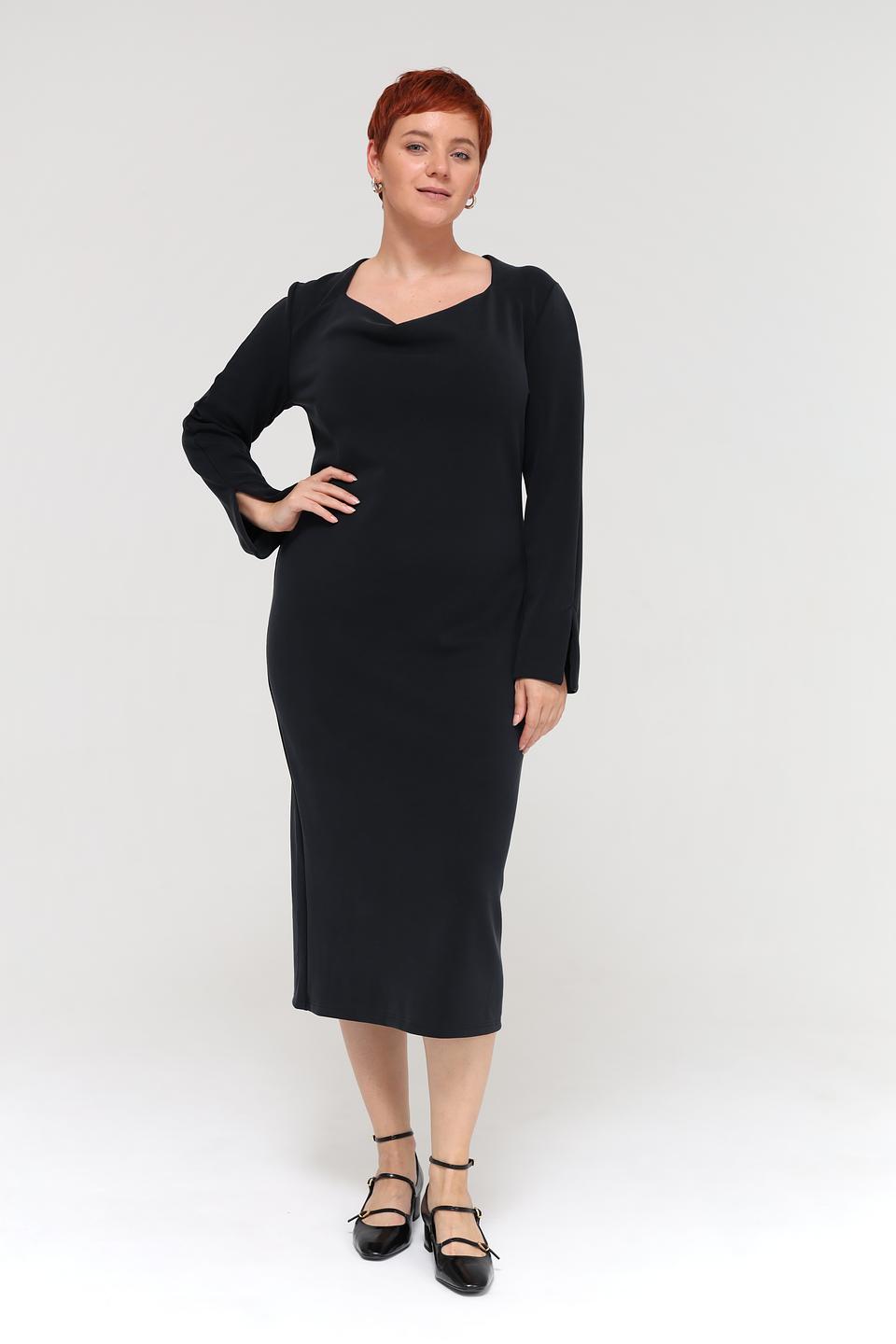 Платье Beatris чёрное с рукавами