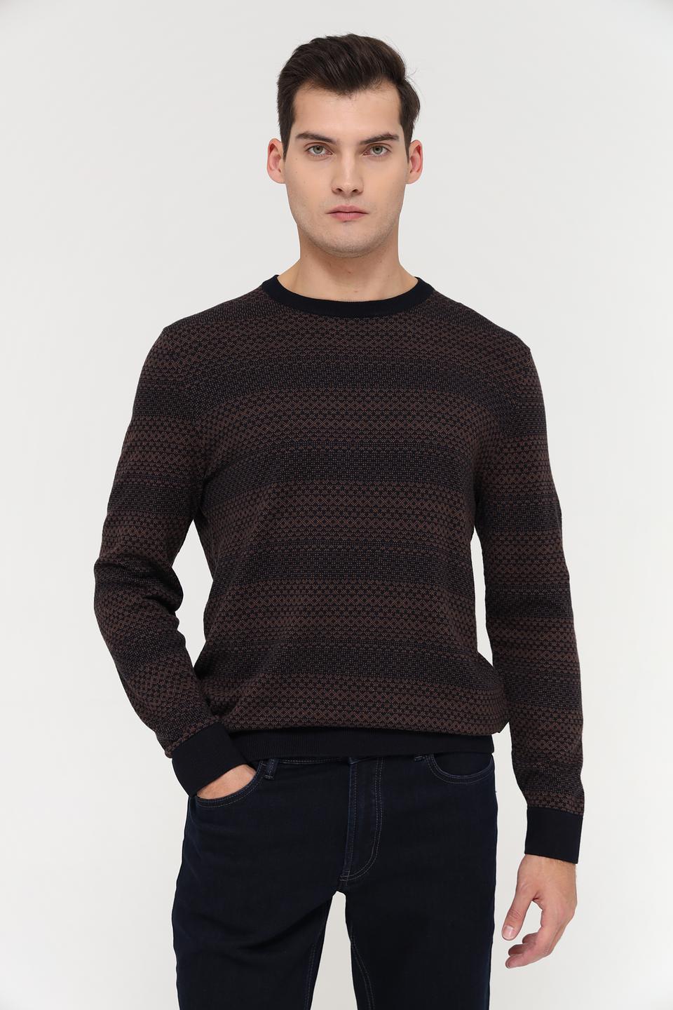 Джемпер Bugatti с узором коричневый