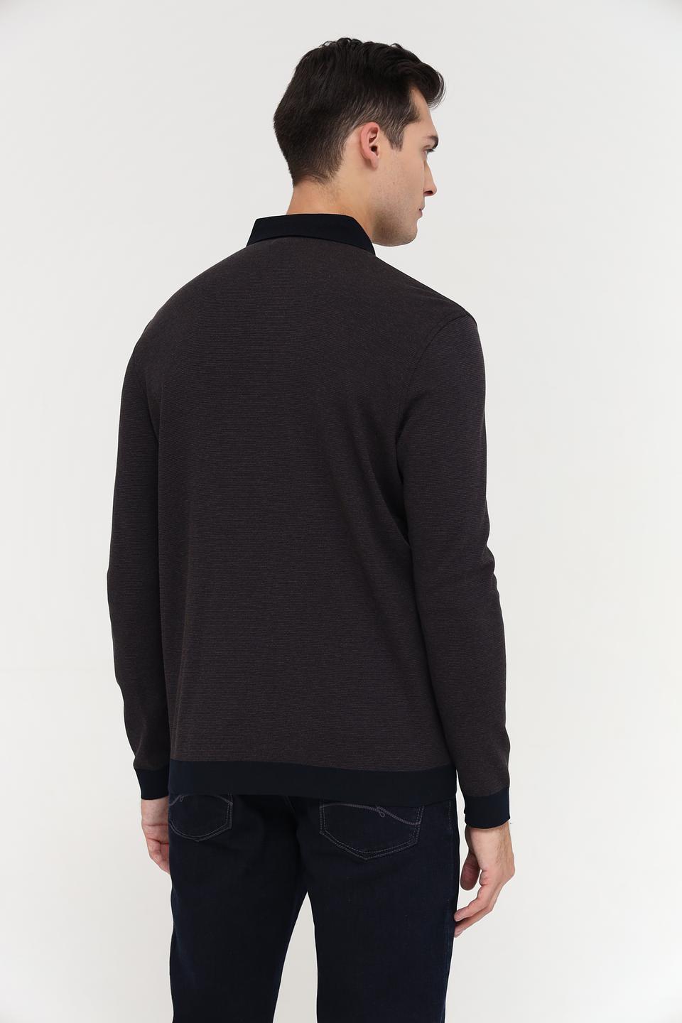 Поло Bugatti с длинным рукавом графит