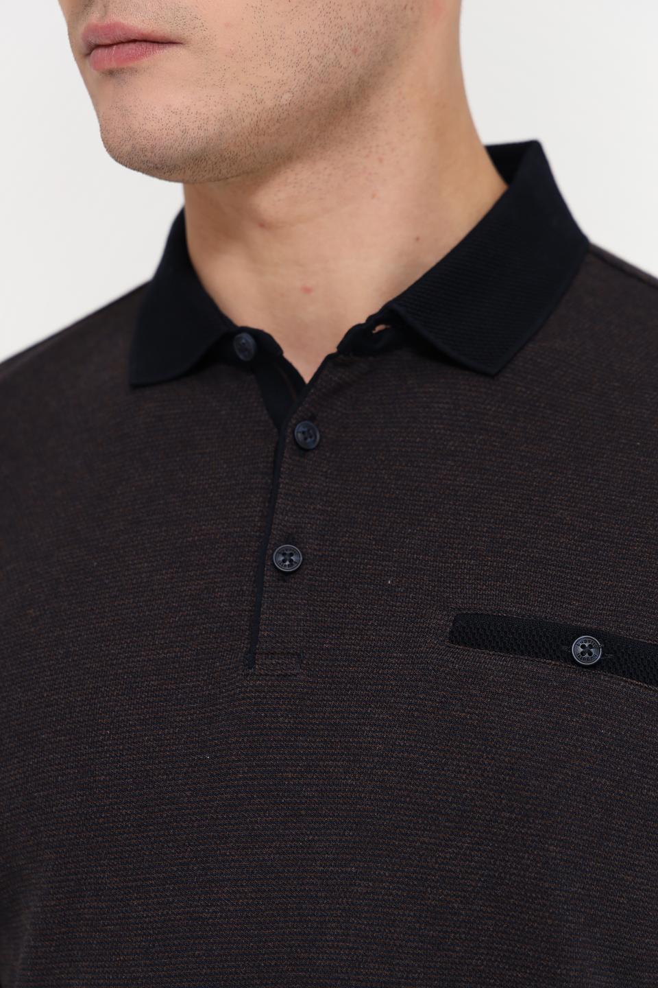 Поло Bugatti с длинным рукавом графит