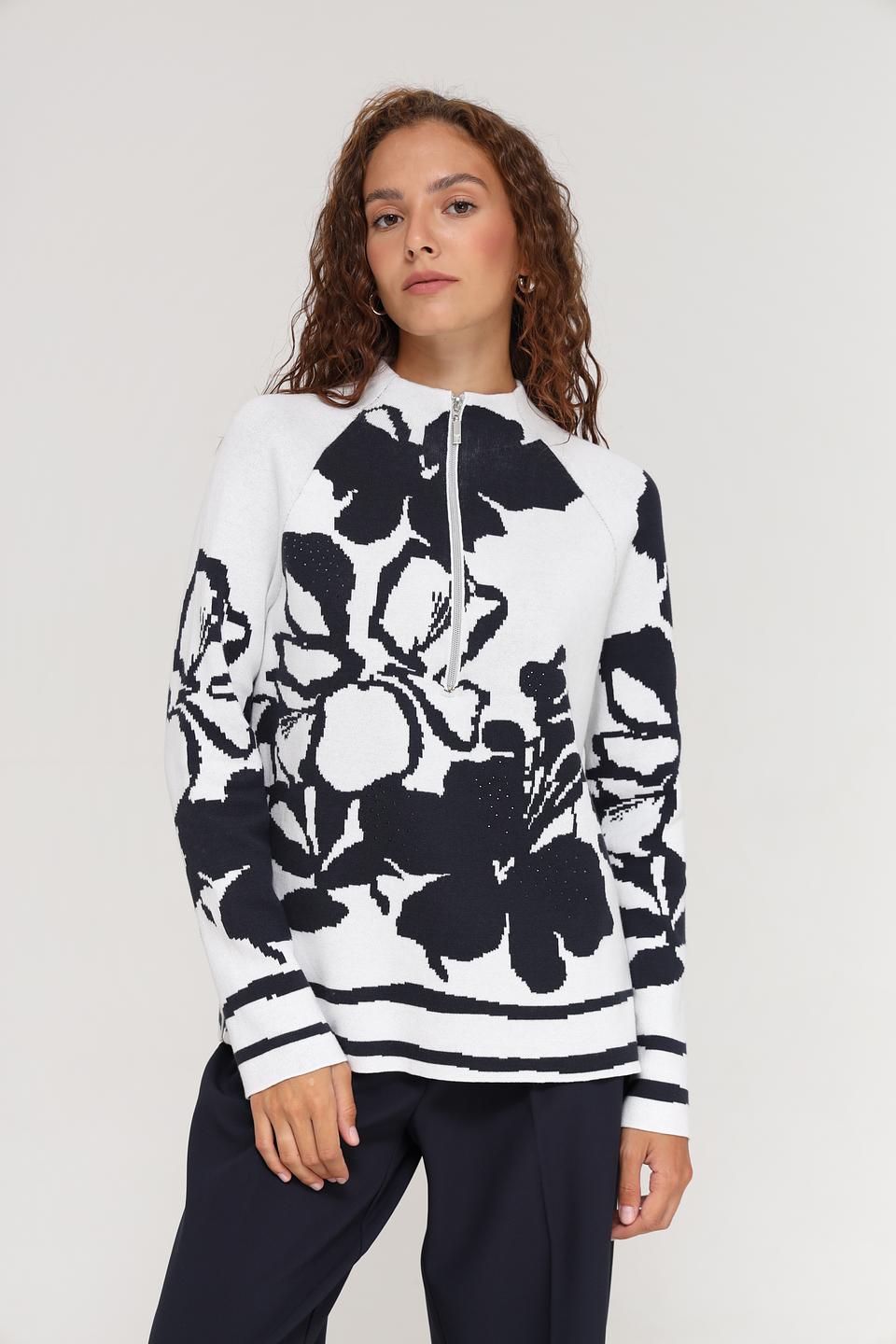 Пуловер Monari с цветочным принтом