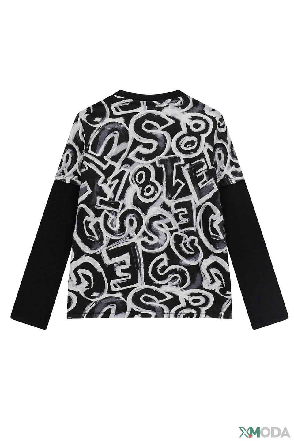 Футболка Guess с принтом чёрно-белый