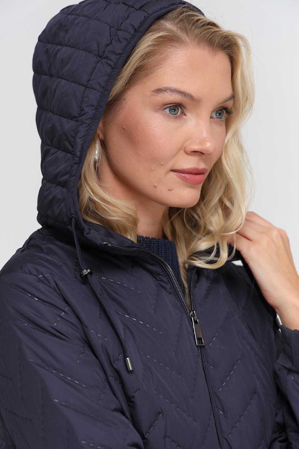 Пальто Lebek стеганое тёмно-синее
