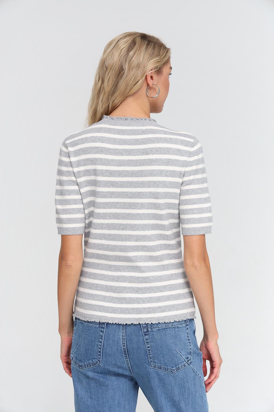 Пуловер Oui в полоску