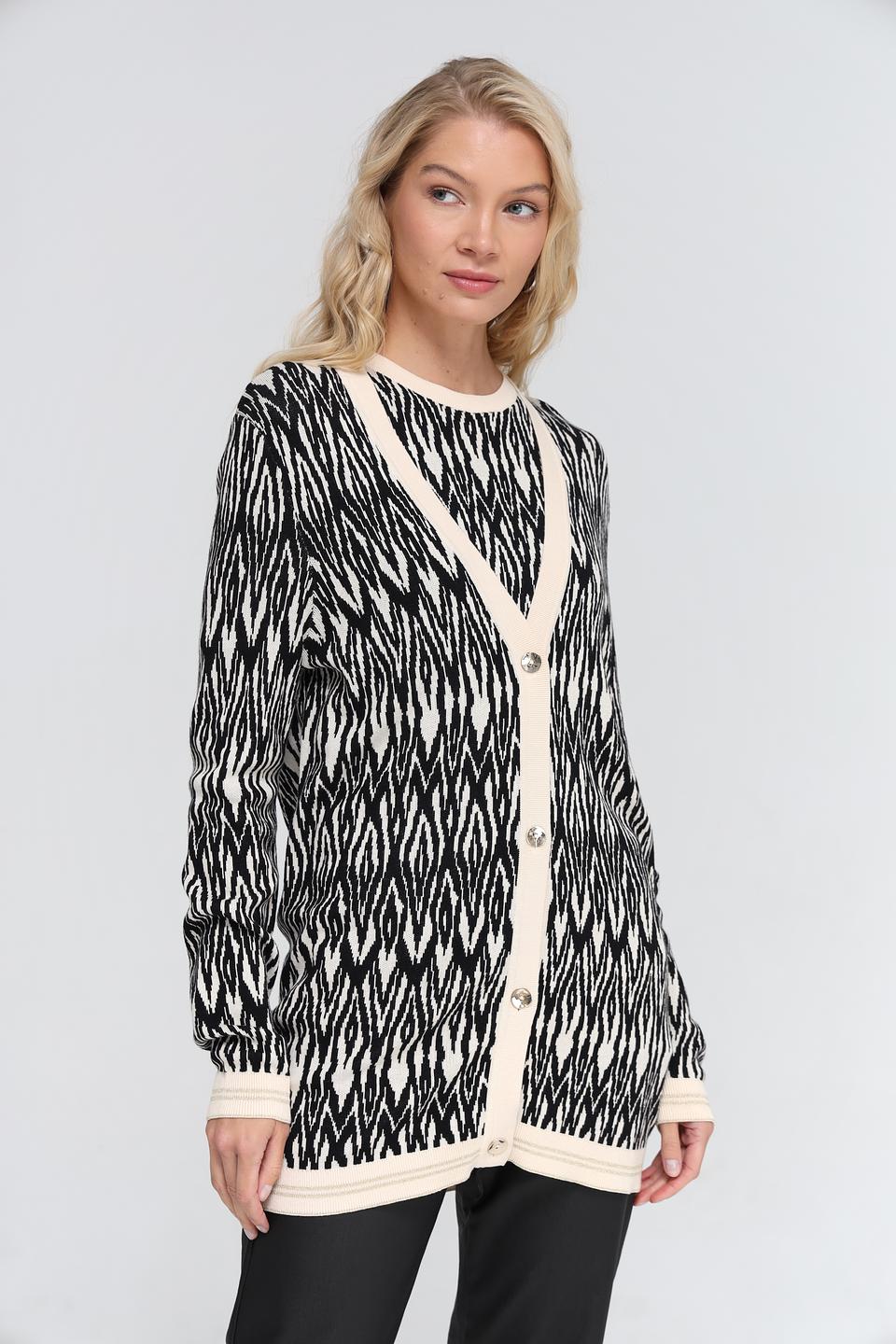 Жакет Gerry Weber вязаный чёрно-бежевый