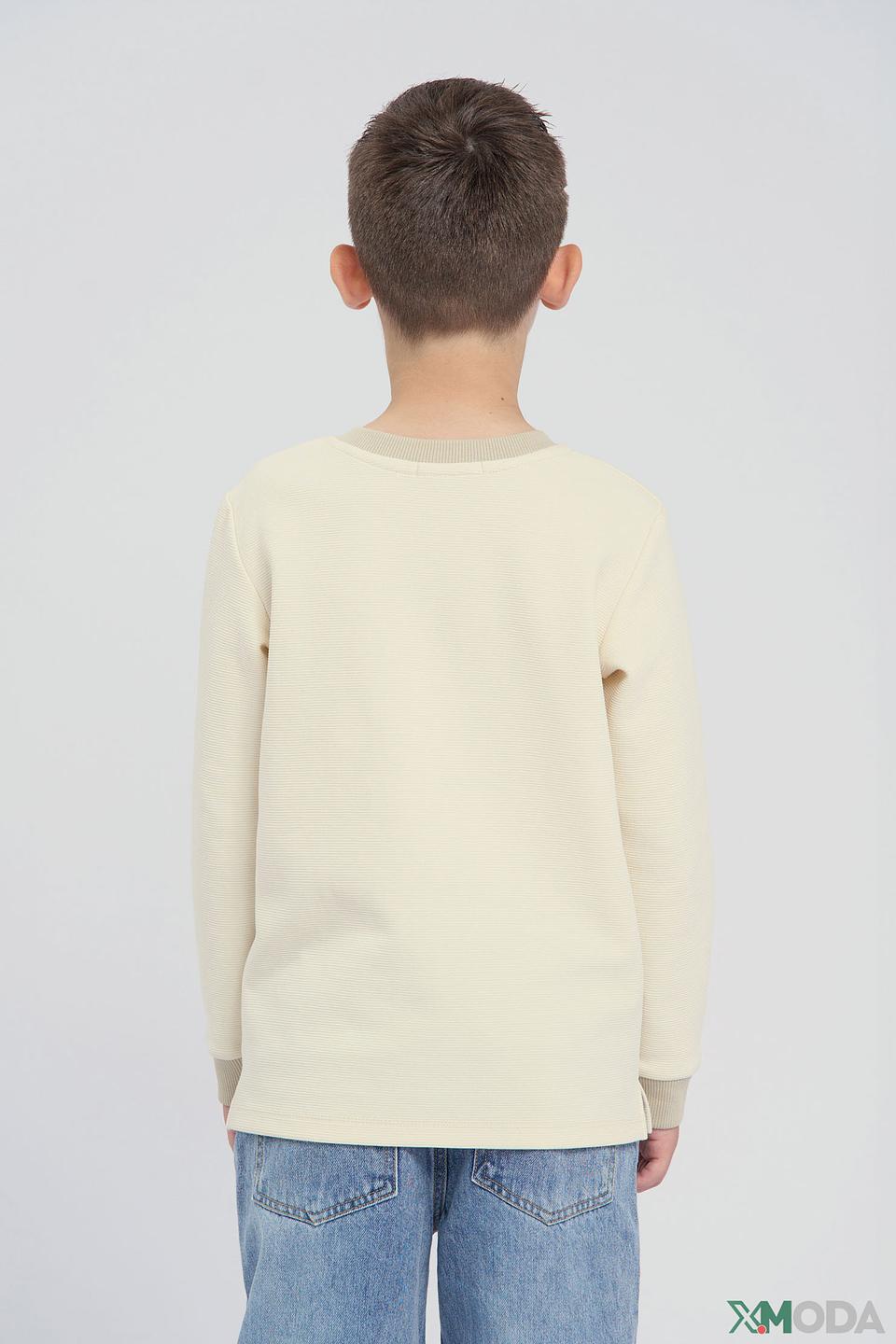 Джемпер Choupette для мальчика молочного цвета с вышивкой