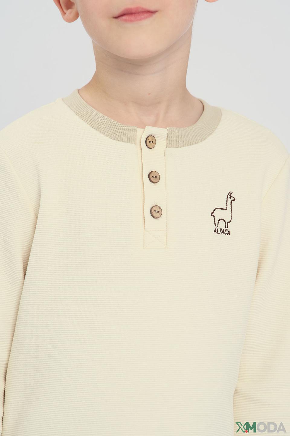 Джемпер Choupette для мальчика молочного цвета с вышивкой