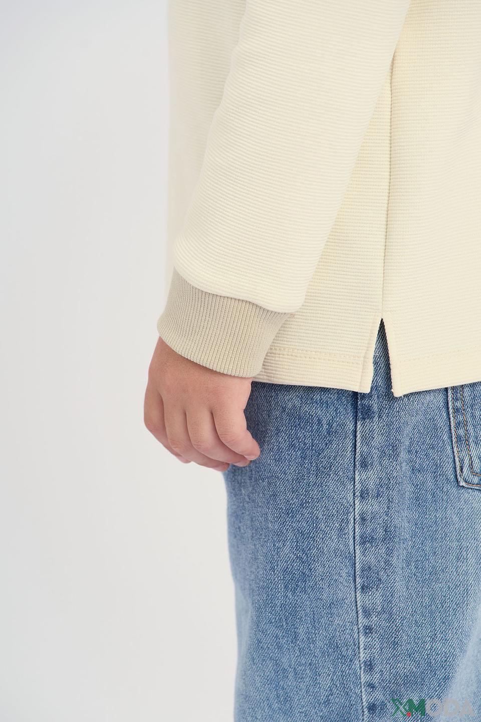 Джемпер Choupette для мальчика молочного цвета с вышивкой