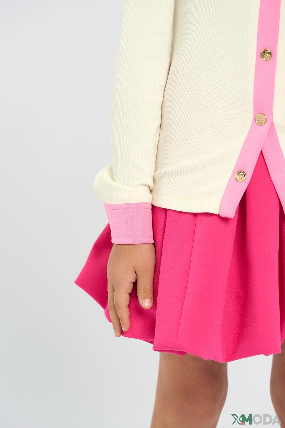 Блуза Choupette дев. с розовым воротником