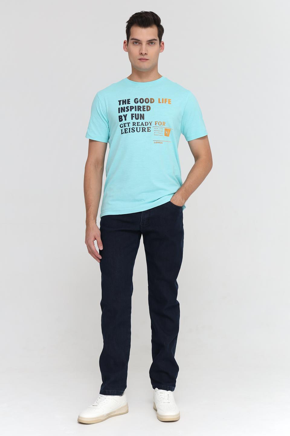 Футболка Lerros с принтом бирюзовая