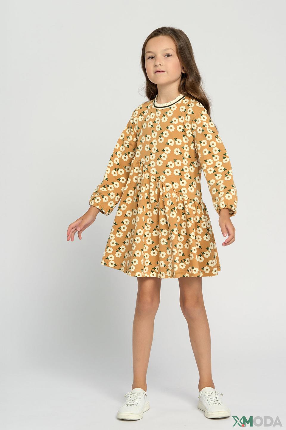 Платье детское Choupette горчичного цвета в цветочек