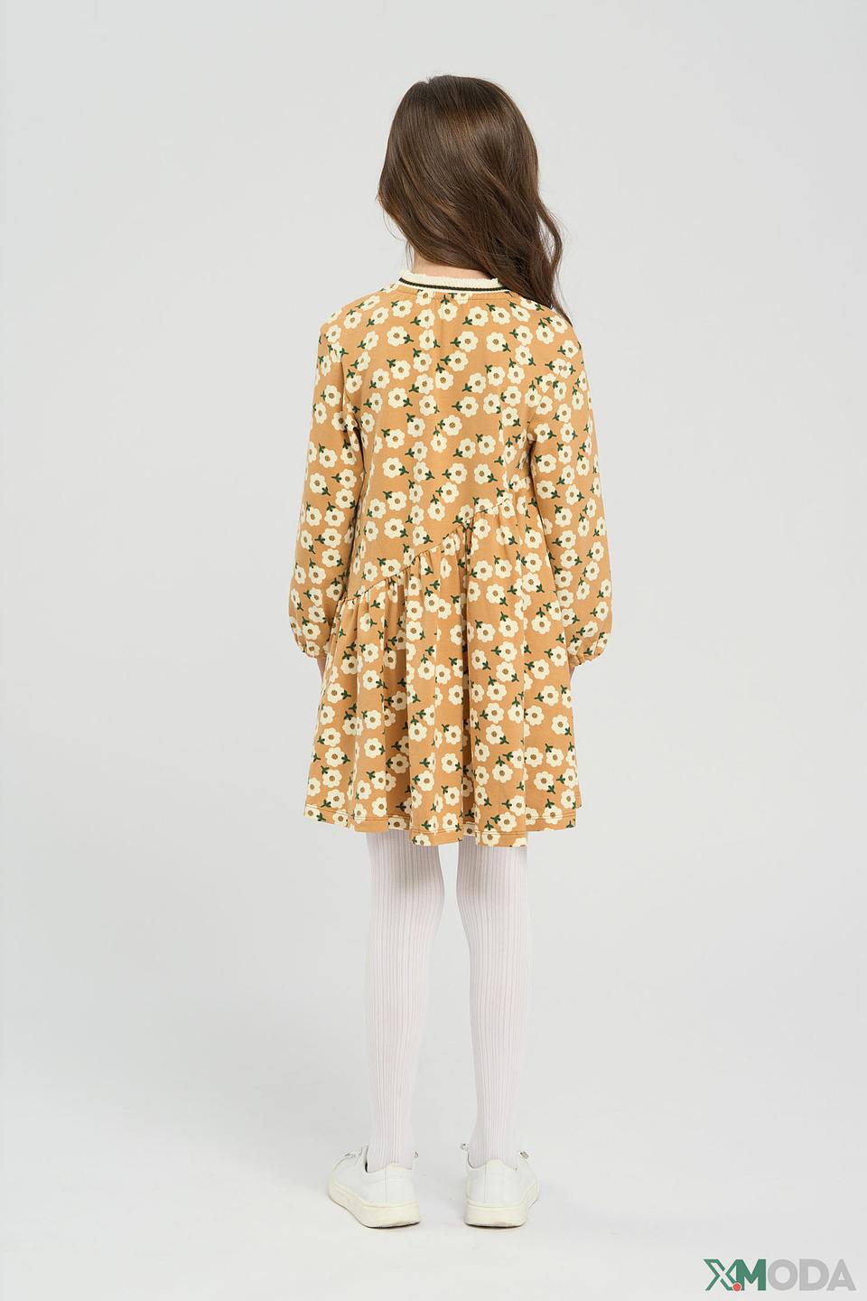 Платье детское Choupette горчичного цвета в цветочек