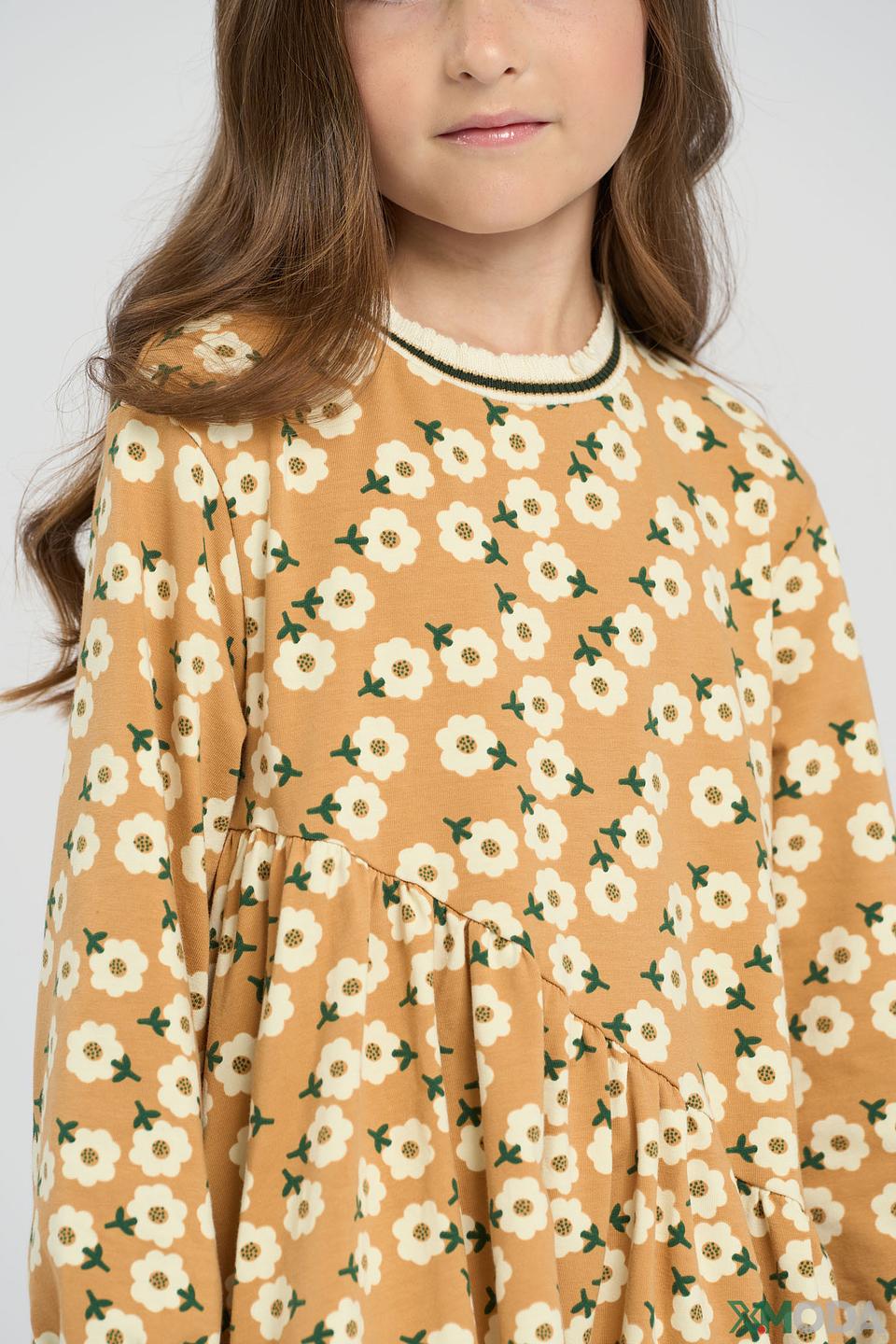 Платье детское Choupette горчичного цвета в цветочек