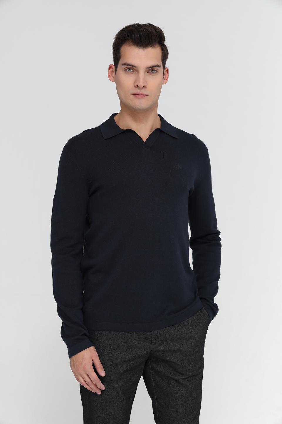 Джемпер Marc O Polo воротник-поло тёмно-синий