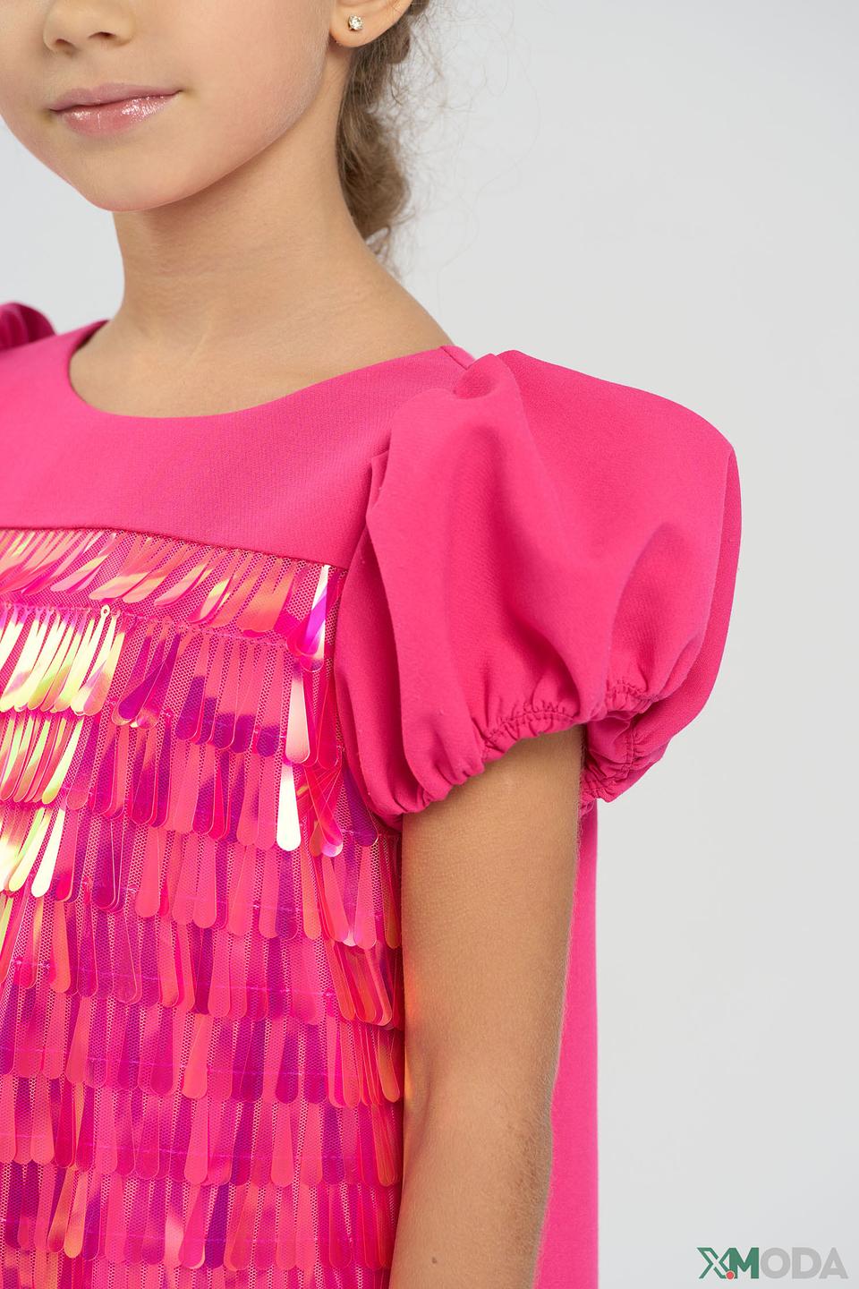 Платье Choupette дев. с бахромой розовое