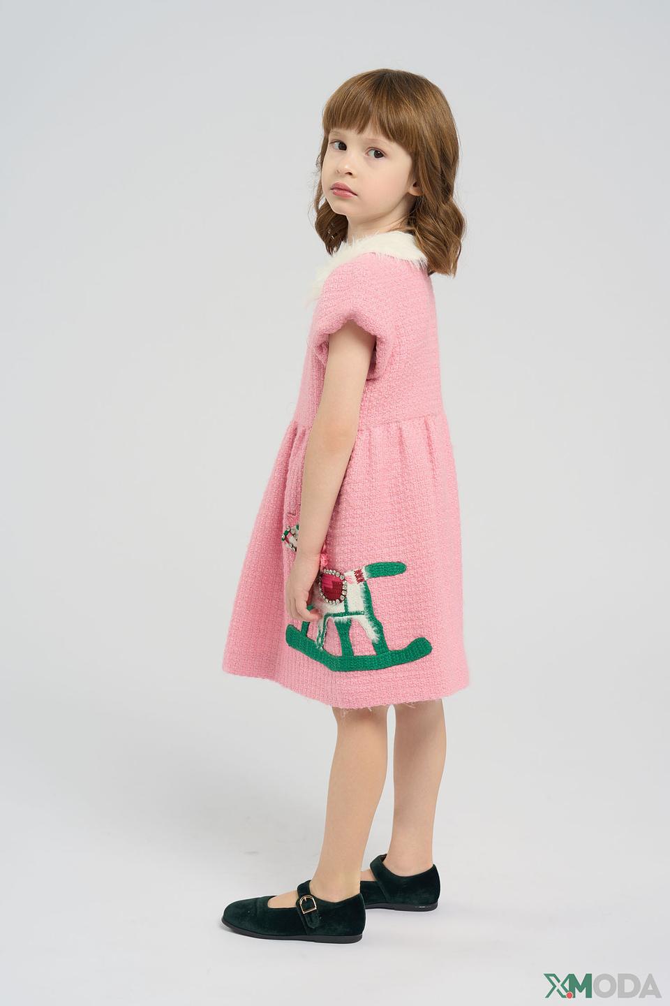 Платье Choupette дев. с лошадкой розовое