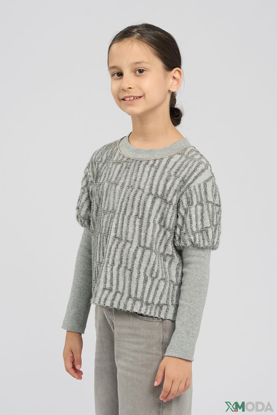 Джемпер Choupette дев. с узором серый