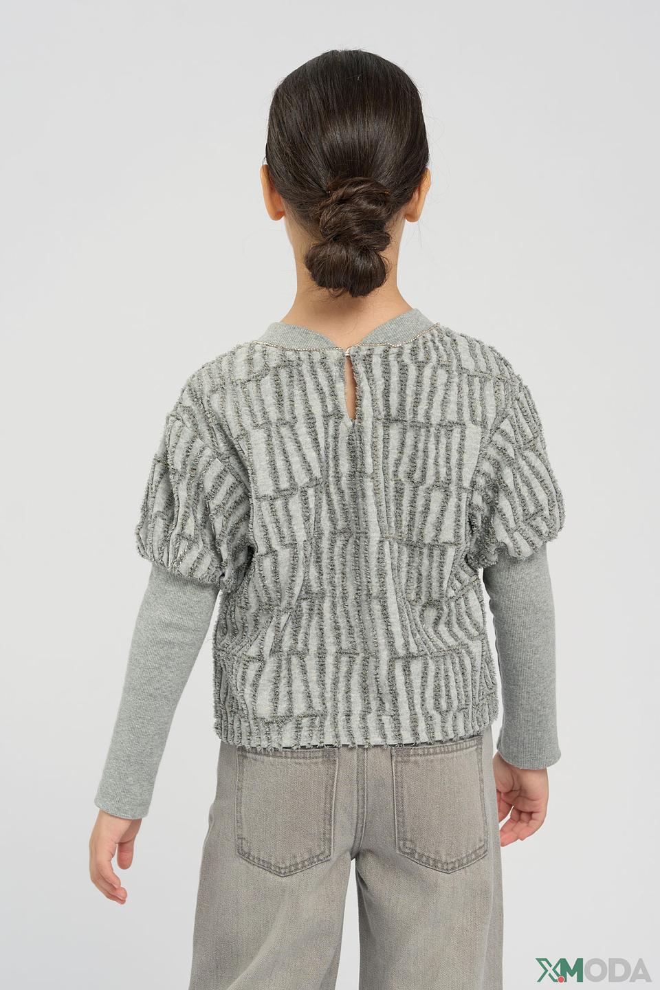 Джемпер Choupette дев. с узором серый