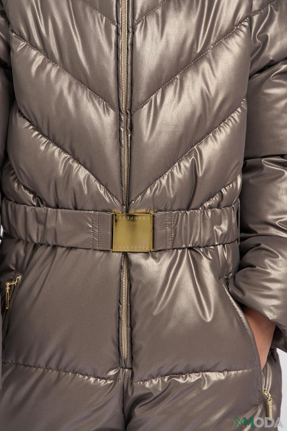 Комбинезон Choupette, Золотистый, с меховой отделкой