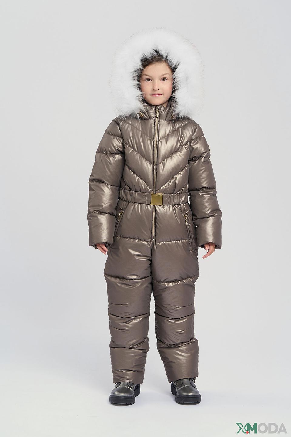 Комбинезон Choupette, Золотистый, с меховой отделкой