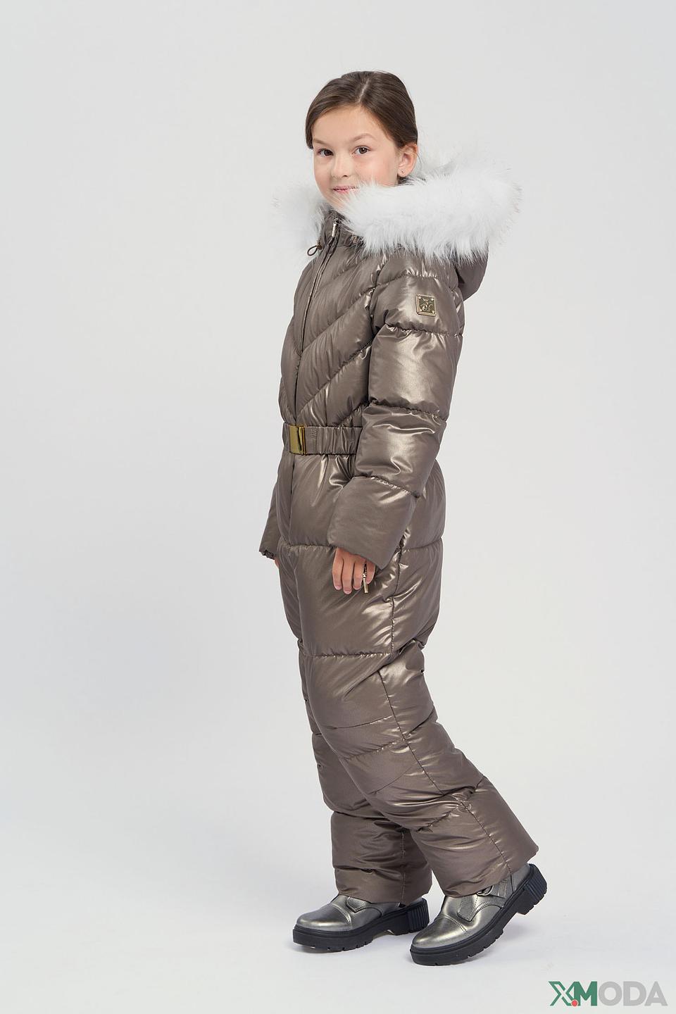 Комбинезон Choupette, Золотистый, с меховой отделкой