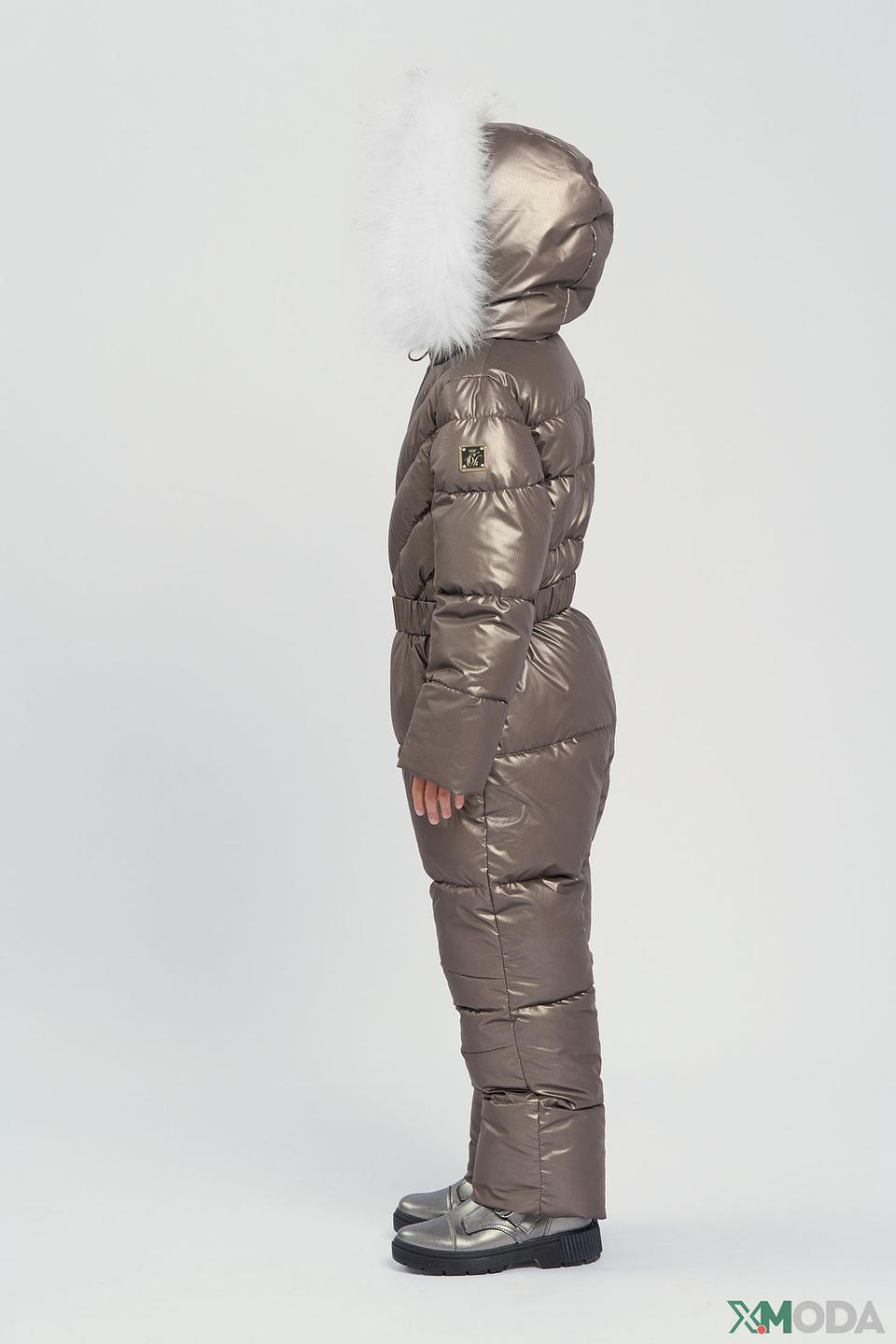 Комбинезон Choupette, Золотистый, с меховой отделкой