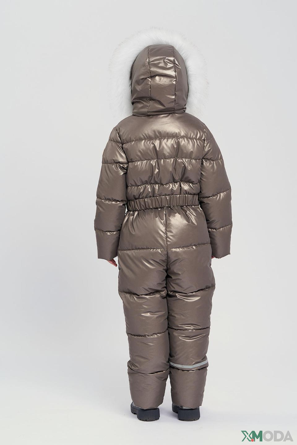 Комбинезон Choupette, Золотистый, с меховой отделкой