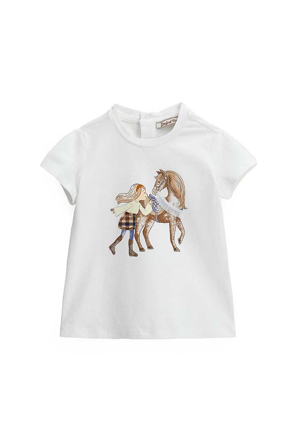 Футболка Original Marines дев. с лошадкой белый