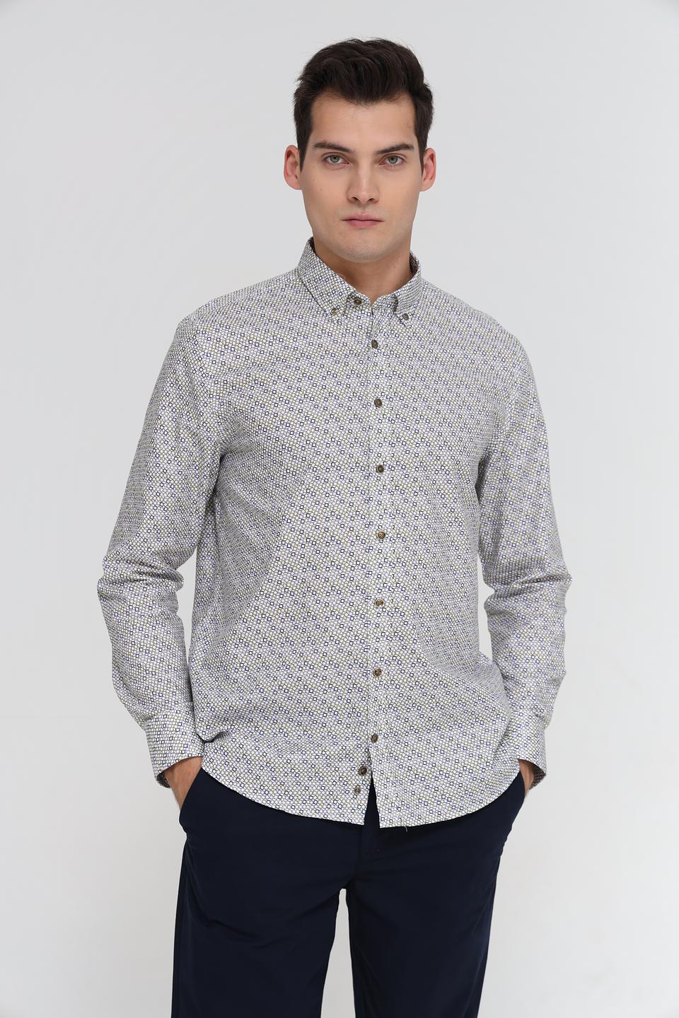 Рубашка Bugatti с геометрическим принтом